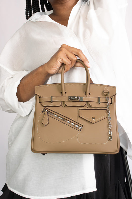 Sasha Double Handle Bag Toffee